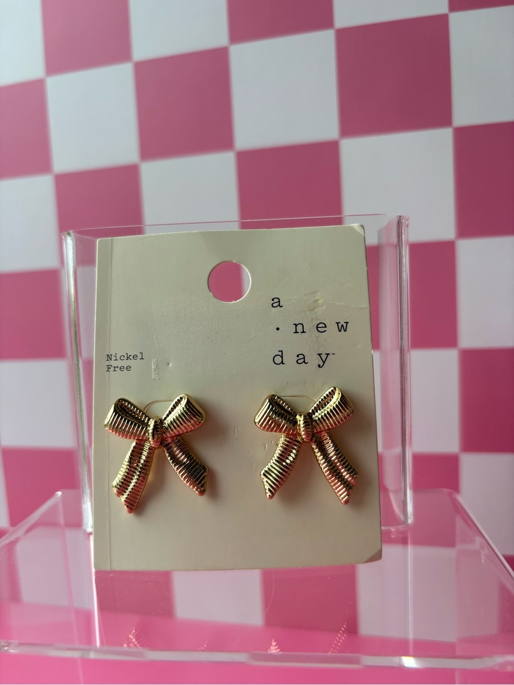 a new day Gold Bow Stud Earrings